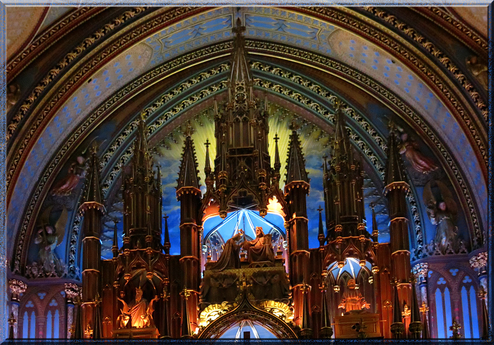 Basilique Notre-Dame de Montréal, partie supérieure du retable